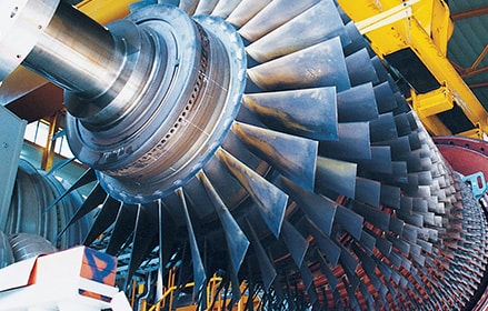 gas turbine with colorful blades
