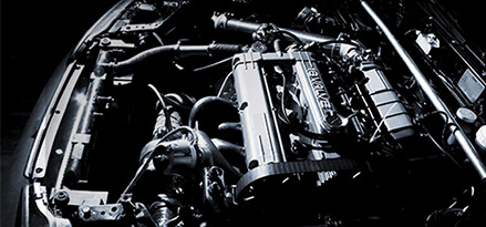 Clean engine under the car hood