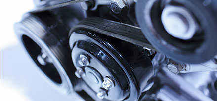 Close up of parts of an engine