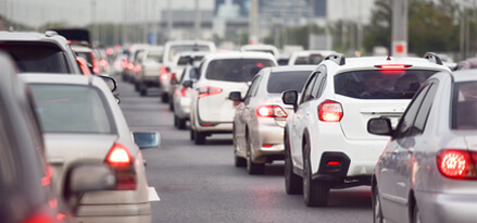 white cars on the highway