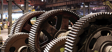 large gears inside a factory
