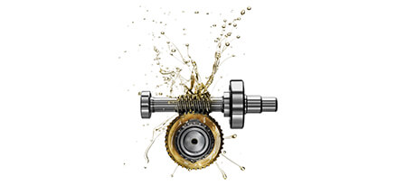 worm gear with oil splashes