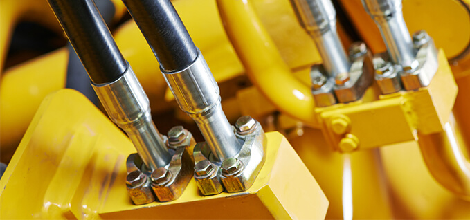 yellow hydraulic lines
