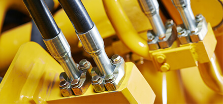 yellow hydraulic lines