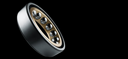 ball bearing on black background