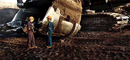 mining shovel with engineers sector image