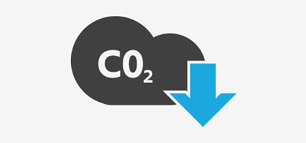 icon for reduction in co2 emissions