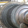 close up of silver steam turbine