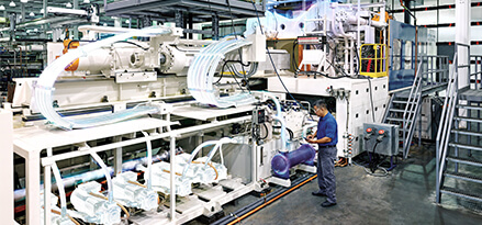 plastic factory floor with viz