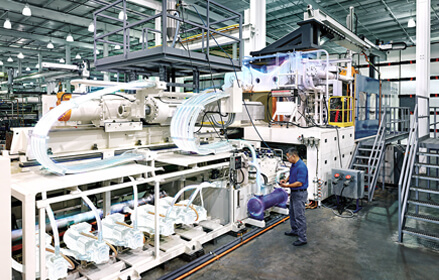 plastic factory floor with viz