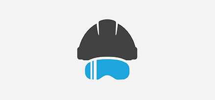 icon of safety helmet and goggles
