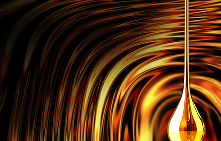 oil drop with ripples in background
